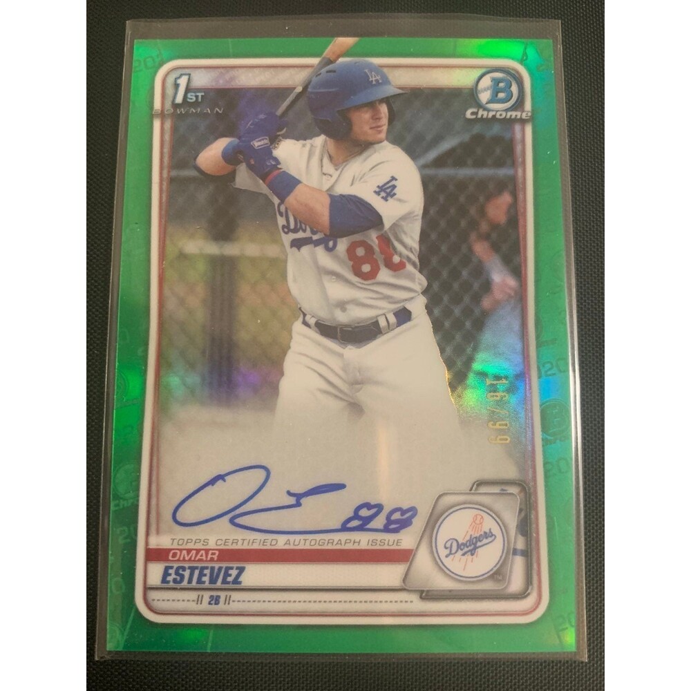 2020 1st Bowman Chrome Green Omar‎ Estevez Auto /99